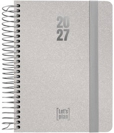 Grafoplas Agenda Anual 2027 Metallic A6 Plata con Tapa Extra Dura