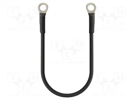 QOLTEC Cable con terminales de crimpado de ojillo negro 10AWG 0,2m