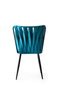 Hanah Home Juego de 2 Sillas 228 V2 Bohemio Metal y Terciopelo Negro y Azul 43x82x43 cm