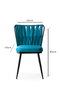 Hanah Home Juego de 2 Sillas 228 V2 Bohemio Metal y Terciopelo Negro y Azul 43x82x43 cm