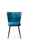 Hanah Home Juego de 2 Sillas 228 V2 Bohemio Metal y Terciopelo Negro y Azul 43x82x43 cm