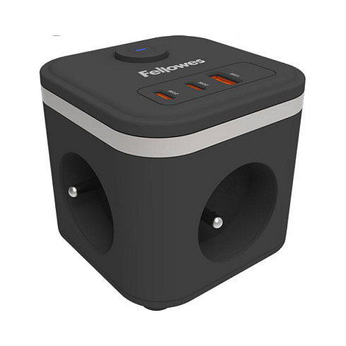 Fellowes Cubo Multienchufe con 3 Tomas de Corriente, 1 USB-A y 2 USB-C - Negro Fellowes Cubo Multienchufe con 3 Tomas de Corriente, 1 USB-A y 2 USB-C - Negro