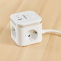 Fellowes Regleta Cubo con 3 Tomas de Corriente, 1 USB-A, 2 USB-C y Cable de 2 m, Negra