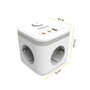 Fellowes Regleta Cubo con 3 Tomas de Corriente, 1 USB-A, 2 USB-C y Cable de 2 m, Negra