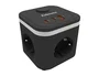 Fellowes Regleta Cubo con 3 Tomas de Corriente, 1 USB-A, 2 USB-C y Cable de 2 m, Negra