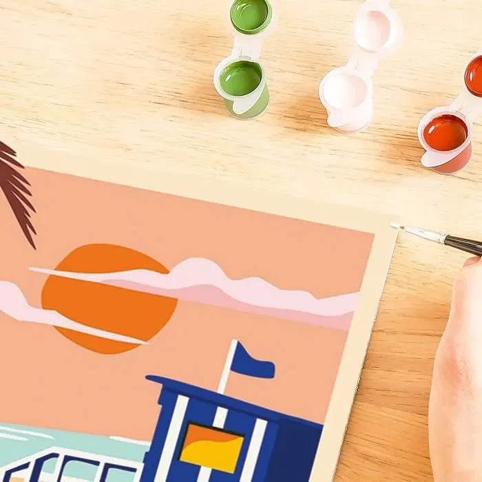 Ravensburger 23896 CreArt Cabaña de Playa Pintar por Números para Adulto 24x30 cm