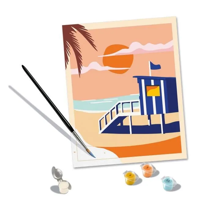 Ravensburger 23896 CreArt Cabaña de Playa Pintar por Números para Adulto 24x30 cm
