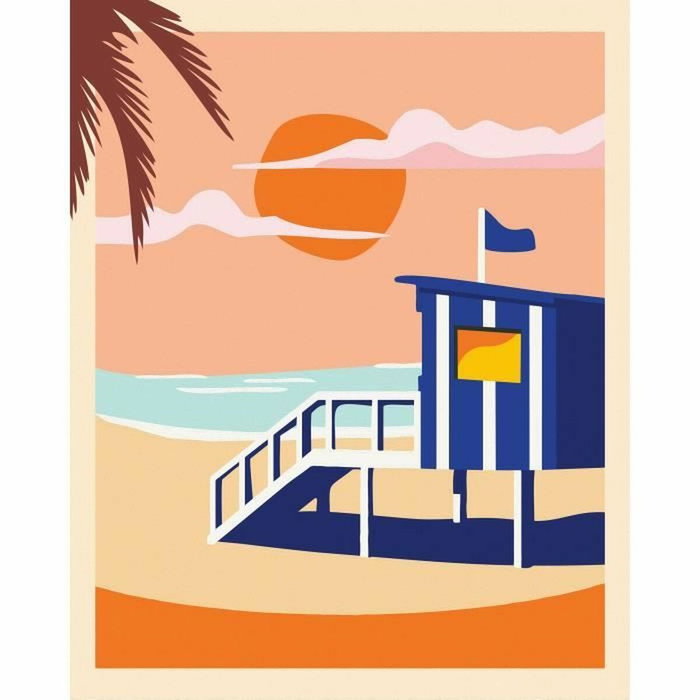 Ravensburger Kit de Pintura por Números Cabaña de Playa 24x30 cm Adulto