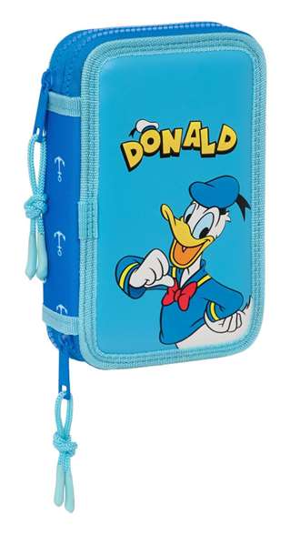 Plumier Doble Donald Azul 12.5 x 19.5 x 4 cm (28 piezas)