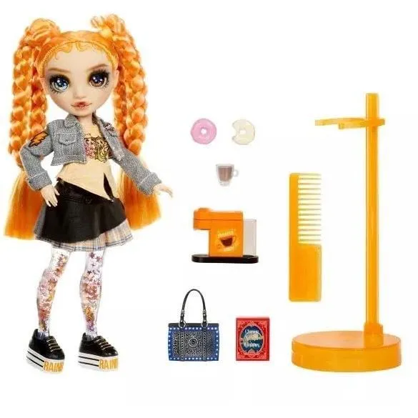 MGA Rainbow High Sparkle & Shine Clementine - Naranja con Piernas de Purpurina Líquida