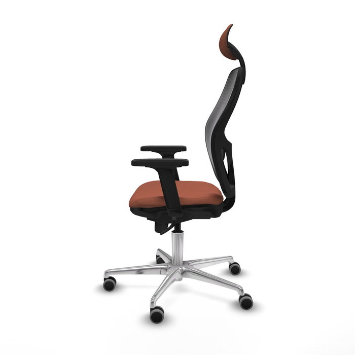 PIQUERAS Y CRESPO Silla de oficina Jorquera con mecanismo Sincro, tela Marrón y malla Negro PIQUERAS Y CRESPO Silla de oficina Jorquera con mecanismo Sincro, tela Marrón y malla Negro