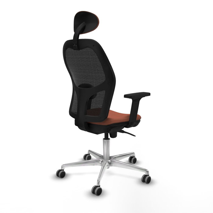 PIQUERAS Y CRESPO Silla de oficina Jorquera con mecanismo Sincro, tela Marrón y malla Negro PIQUERAS Y CRESPO Silla de oficina Jorquera con mecanismo Sincro, tela Marrón y malla Negro