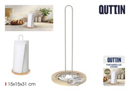 Inde - Portarrollos Cocina Lua Quttin, Organizador de Cocina en Acero, 15 x 15 x 31 cm (24 Unidades)