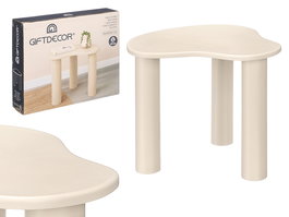 Giftdecor Mesa Auxiliar Forma Gris Beige, Tablero MDF, 45x45x40 cm (Montada)