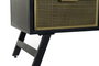 DKD Home Decor Mueble TV Vintage Rejilla negro Metal Negro Dorado 3 Cajones 125x41x62 cm