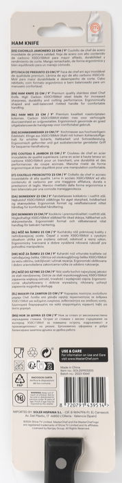 Masterchef Cuchillo Jamonero 23 cm (1.8 mm) (18 Unidades)