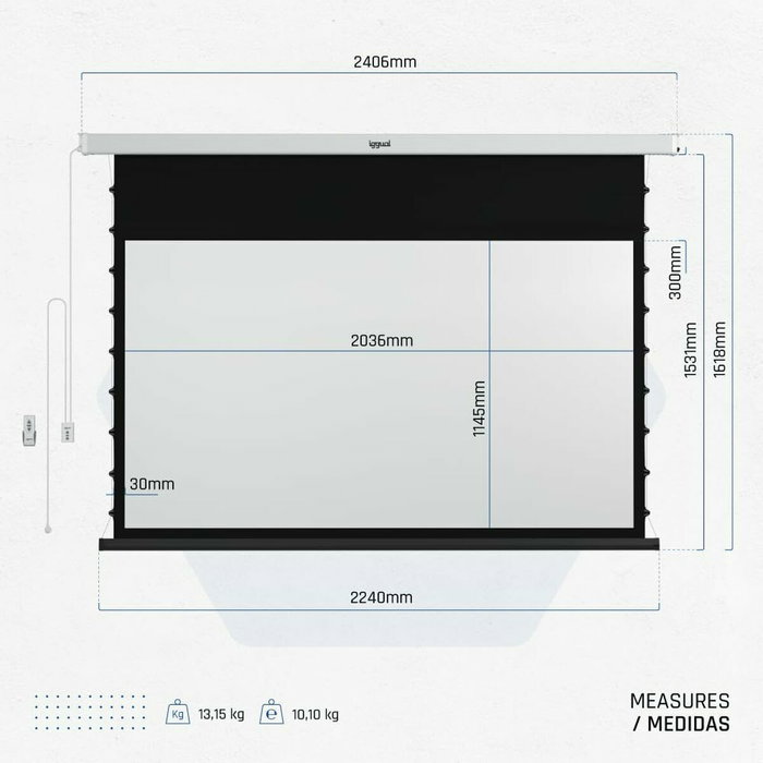 Pantalla Eléctrica Mural iggual IGG319680 92"
