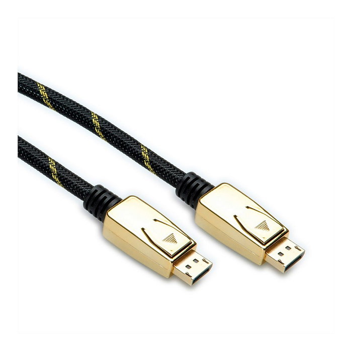 ROLINE Cable DisplayPort 1.4 de 3 m, Negro y Oro ROLINE Cable DisplayPort 1.4 de 3 m, Negro y Oro