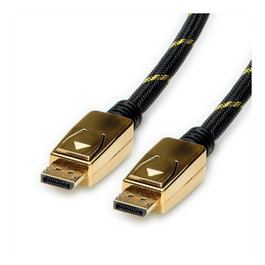ROLINE Cable DisplayPort 1.4 de 3 m, Negro y Oro