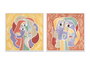DKD Home Decor Cuadro de Lienzo Caras Abstracto Multicolor Surtido de 2 Unidades