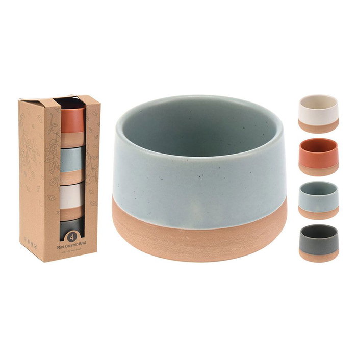 Excellent Houseware Set 4 cuencos de cerámica Ø9 x 5,6 cm colores variados apto lavavajillas Excellent Houseware Set 4 cuencos de cerámica Ø9 x 5,6 cm colores variados apto lavavajillas