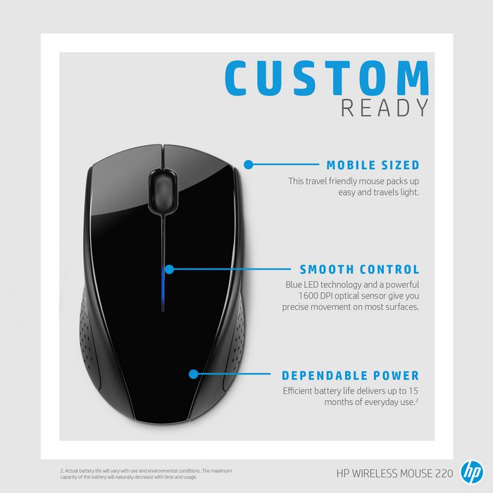HP Wireless Mouse 220 Negro
