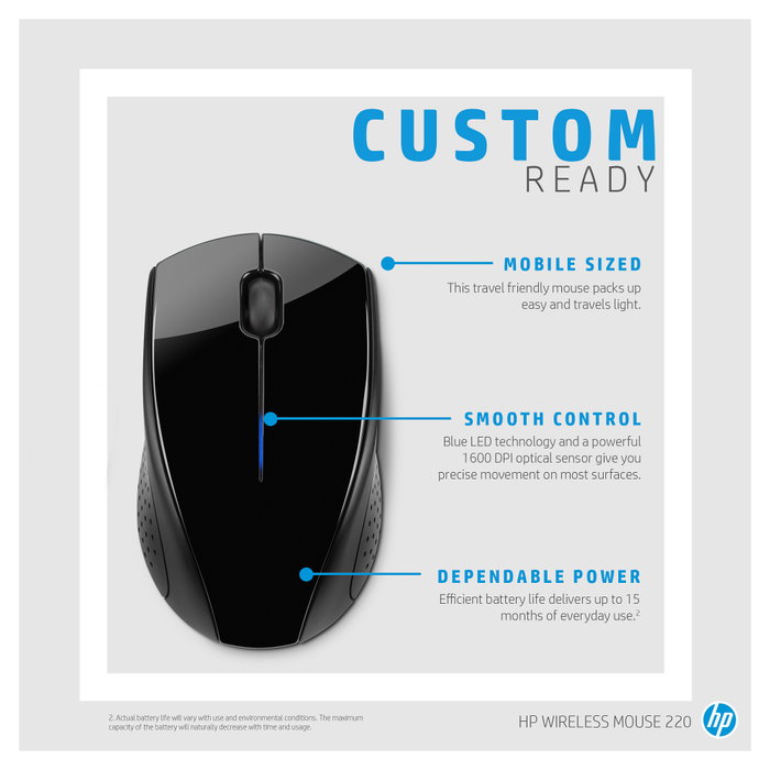 HP Wireless Mouse 220 Negro