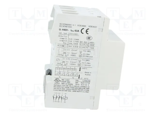 EATON ELECTRIC Contactor de Instalación Modular Z-SCH 4-polar 63A 230VAC EATON ELECTRIC Contactor de Instalación Modular Z-SCH 4-polar 63A 230VAC