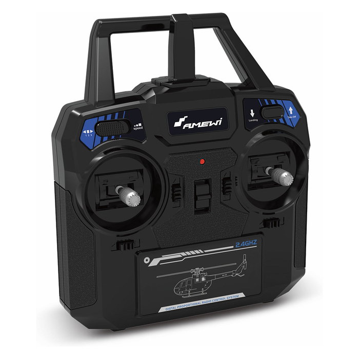 AMEWI AFX-105 Helicóptero RC 4 Canales 6G RTF con Mando, Aeronave VTOL de Despegue Vertical, 12 Min de Vuelo, Edad 14+ (Gris)