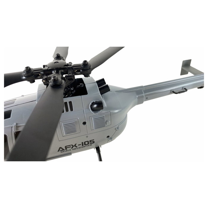 AMEWI AFX-105 Helicóptero RC 4 Canales 6G RTF con Mando, Aeronave VTOL de Despegue Vertical, 12 Min de Vuelo, Edad 14+ (Gris)