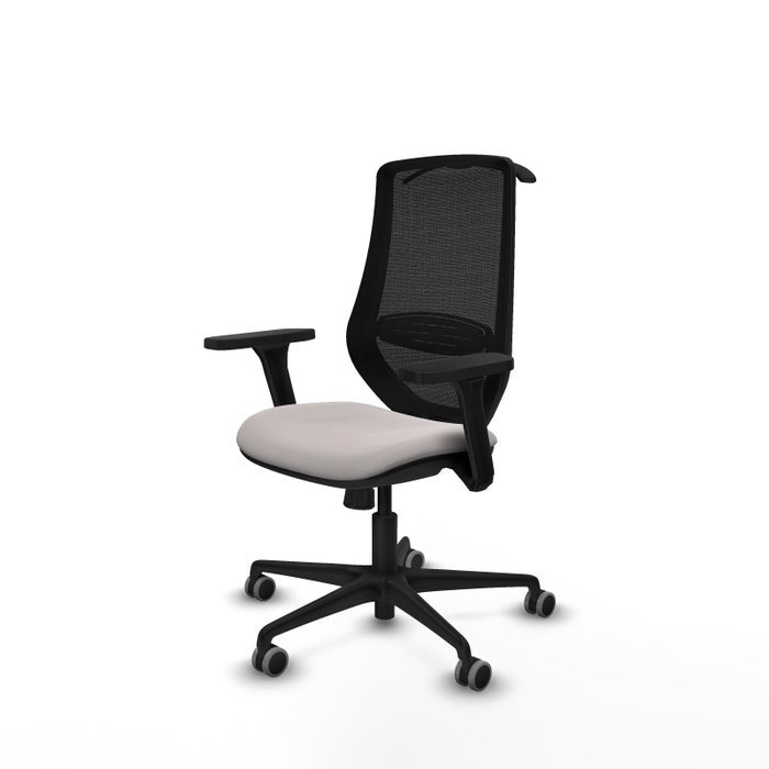 PIQUERAS Y CRESPO Silla de oficina Mardos con mecanismo Sincro, Blanco/Negro
