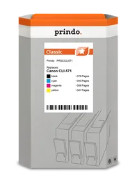 Prindo Multipack de Cartuchos de Tinta Negro, Cian, Magenta y Amarillo PRSCCLI571 Classic