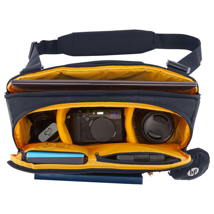 HP Creator 10L Dark Navy - Funda Tipo Bandolera Resistente al Agua para Portátil de 33.8 cm (13.3 pulgadas), Compatible con la Mayoría de Laptops de 13.3"