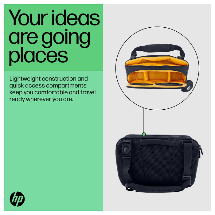 HP Creator 10L Dark Navy - Funda Tipo Bandolera Resistente al Agua para Portátil de 33.8 cm (13.3 pulgadas), Compatible con la Mayoría de Laptops de 13.3"