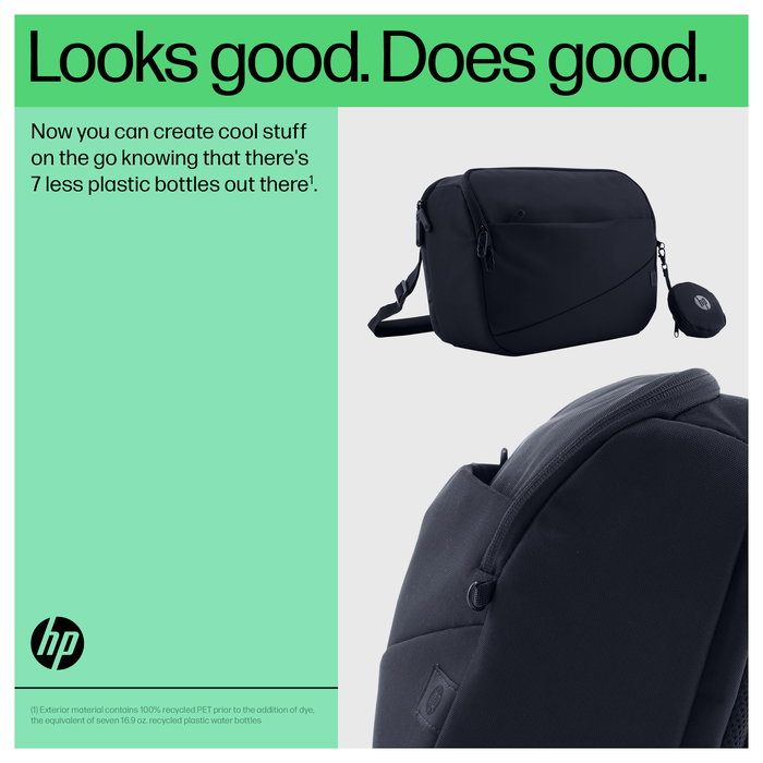 HP Creator 10L Dark Navy - Funda Tipo Bandolera Resistente al Agua para Portátil de 33.8 cm (13.3 pulgadas), Compatible con la Mayoría de Laptops de 13.3"