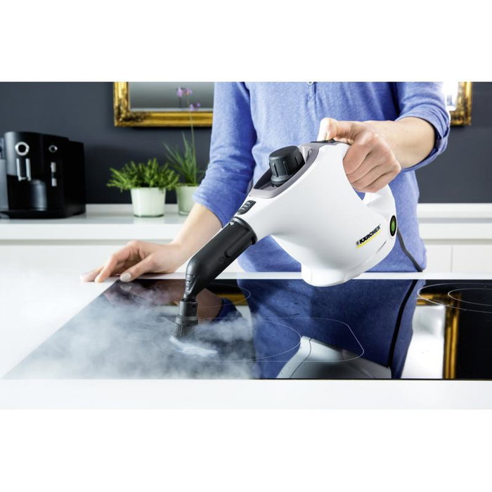 Kärcher Limpiador a Vapor SC 1 Blanco, Elimina 99,999% Virus y 99,99% Bacterias