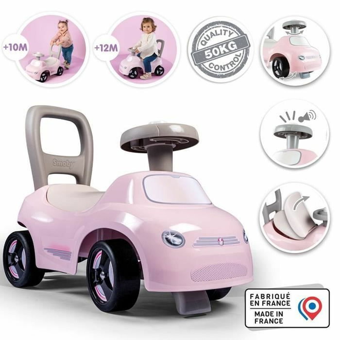 Smoby Portabebés 2 en 1 Auto Pink Rosa