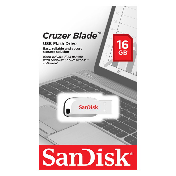 SanDisk Cruzer Blade 16 GB USB 2.0 Blanco