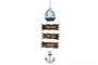DKD Home Decor Decoración Colgante Albasia Azul y Natural 25x2x74 cm