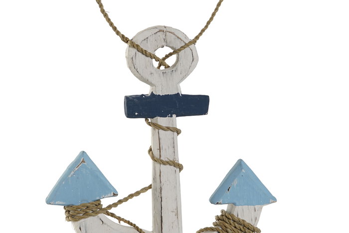 DKD Home Decor Decoración Colgante Albasia Azul y Natural 25x2x74 cm