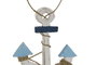 DKD Home Decor Decoración Colgante Albasia Azul y Natural 25x2x74 cm