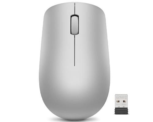 Lenovo 530 Wireless Mouse (2.4 GHz) Optical Sensor Nano USB Platinum Grey Lenovo 530 Wireless Mouse (2.4 GHz) Optical Sensor Nano USB Platinum Grey