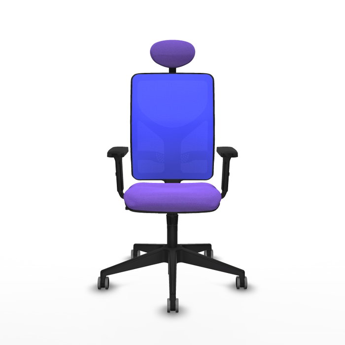 PIQUERAS Y CRESPO Silla de oficina Motilla con mecanismo Sincro, Tela Lila y Malla Azul PIQUERAS Y CRESPO Silla de oficina Motilla con mecanismo Sincro, Tela Lila y Malla Azul