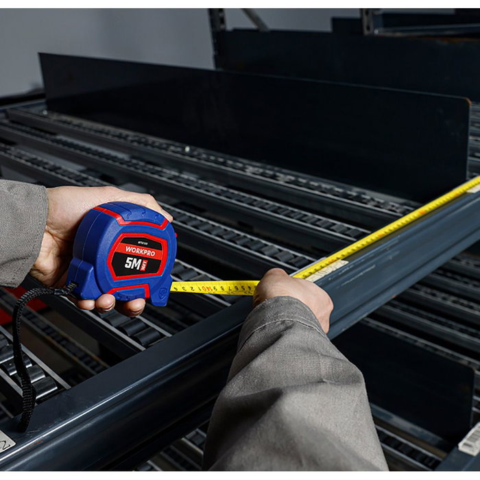 Workpro Flexómetro 5m x 19mm Hoja Revestida Nylon Escala Métrica Imperial