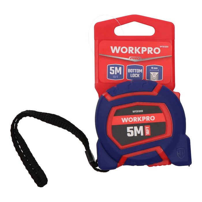 Workpro Flexómetro 5m x 19mm Hoja Revestida Nylon Escala Métrica Imperial