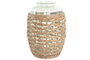 DKD Home Decor Jarrón de Cristal y Mimbre Natural Verde y Marrón 31x31x43 cm