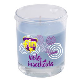 Flower Vela Insecticida en Vaso de Cristal Aroma Lavanda 125 g - Protección Hasta 34 Horas, Radio 20 m², Para Exterior