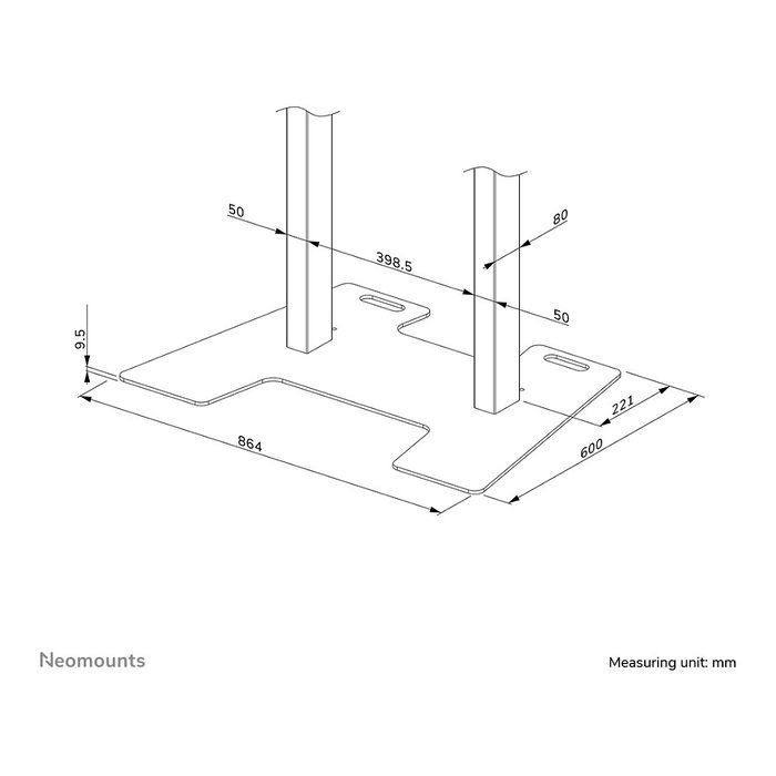 Newstar Neomounts AFP-875BL Bodenplatte - Placa de Suelo Acero Negro para FL55-875BL1/WL55-875BL1, Ancho 864 mm Newstar Neomounts AFP-875BL Bodenplatte - Placa de Suelo Acero Negro para FL55-875BL1/WL55-875BL1, Ancho 864 mm