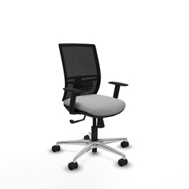 PIQUERAS Y CRESPO Silla de oficina Yunquera con mecanismo Sincro, Gris claro y Negro