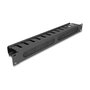 DeLOCK Panel de gestión de cables de 19 pulgadas con cepillo y 2 aberturas 1U negro
